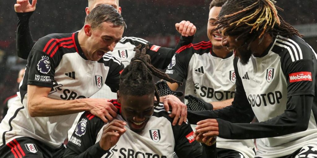 Iwobi and Bassey Celebrating againt Manchester United. Credit: X@FulhamFC