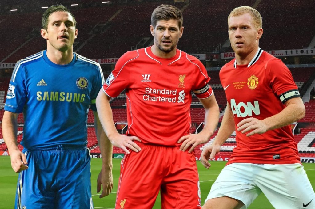 England Midfield Trio Lampard, Gerard and Scholes. Credit: The Sun