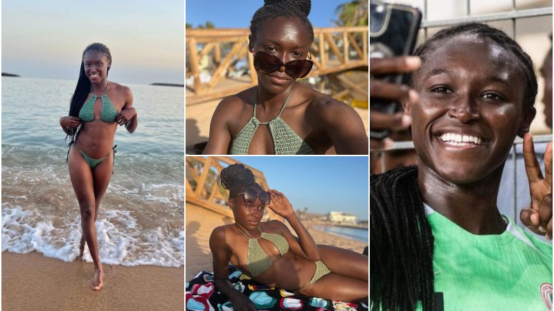Super Falcons star stuns in sexy photo. Credit: Pelumi