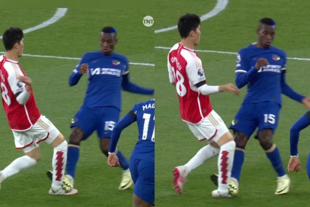 Nicolas Jackson escapes red after horrible tackle on Tomiyasu