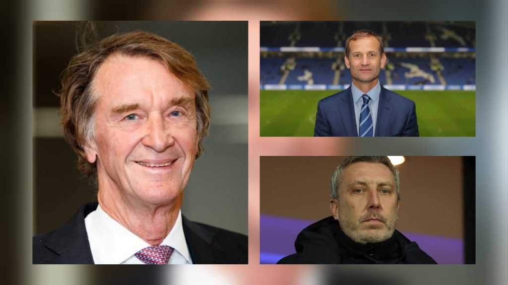 Sir Jim Ratcliffe xJason Wilcox x Dan Ashworth. CREDIT- Sports Buddy