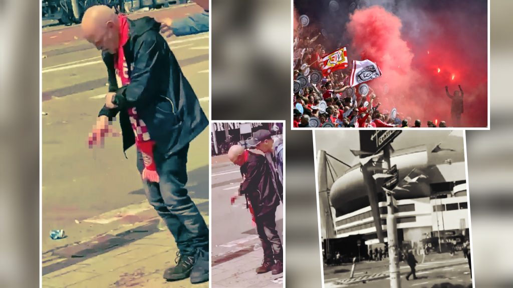 Fan Loses finger as a result of Flare thrown on the pitch