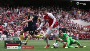 EPL: Fans left fuming over Kai Havertz's controversial penalty incident in Arsenal's 3-0 win over Bournemouth 1 Credit: TNT Sports