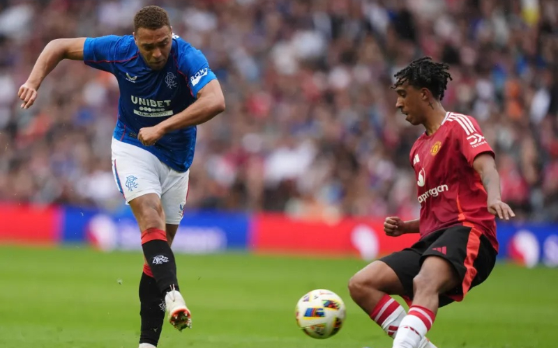 Leni Yoro in action against rangers (getty)
