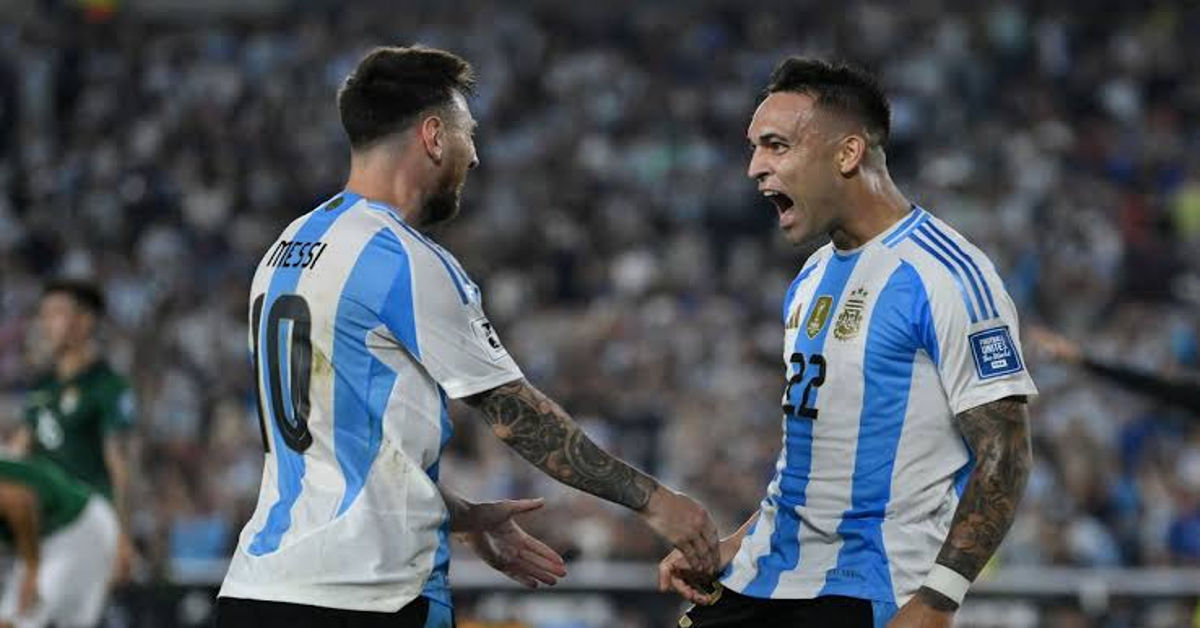 Lautaro Martinez and Lionel Messi