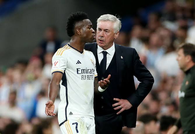 'He is Sad' - Carlo Ancelotti on Vinicius Jr. Ahead of Milan Clash