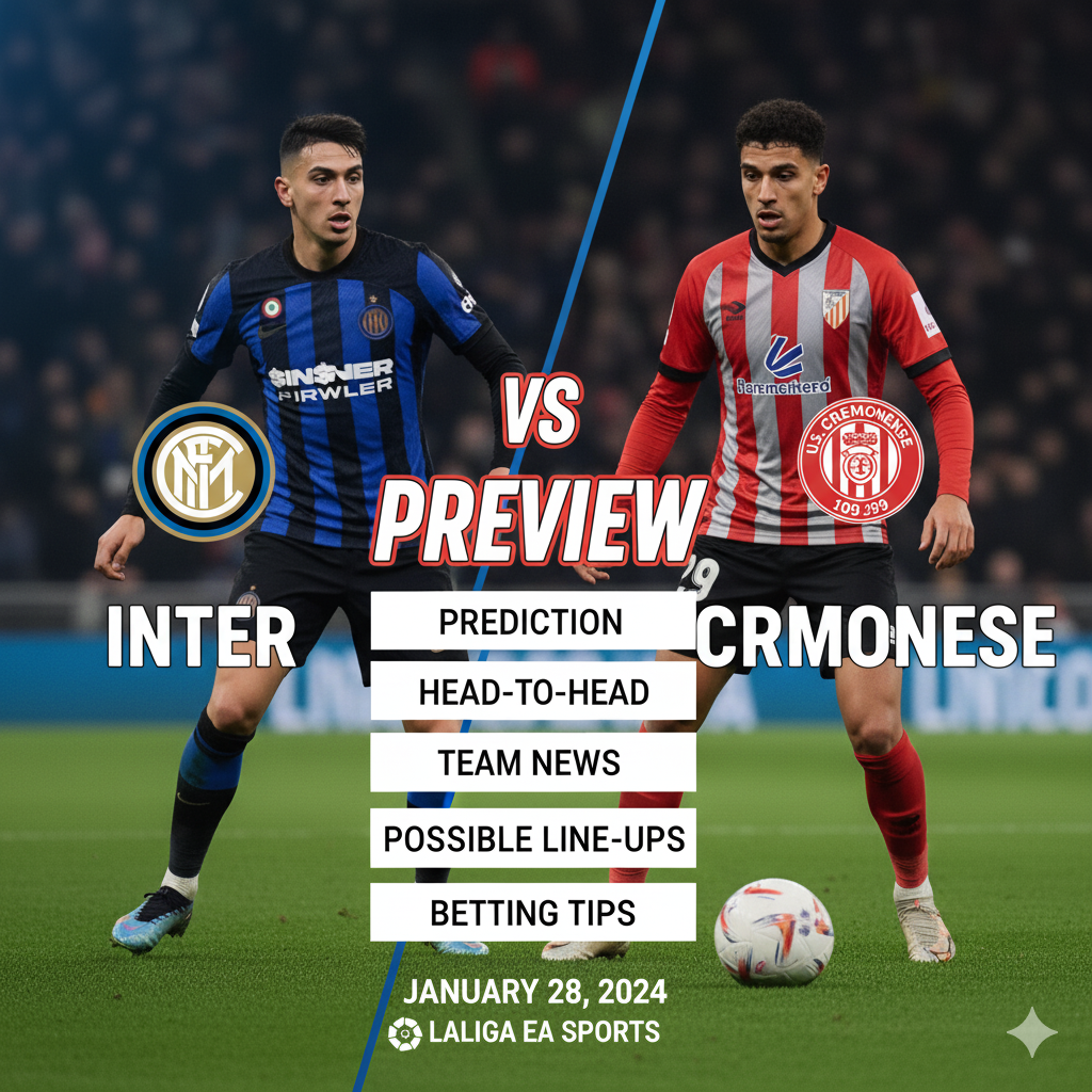 Inter vs US Cremonese preview, prediction, head-to-head, team news, possible line-ups, and betting tips